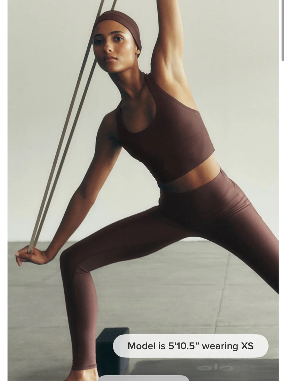 ALO Yoga Brown Racerback Crop Sports Bra - Airlift bra tank